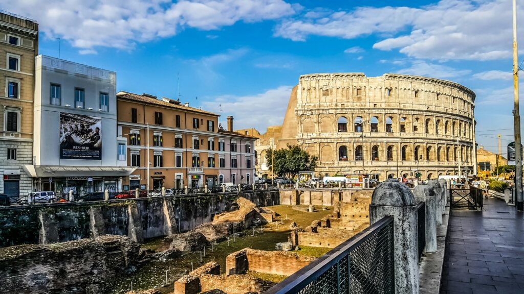 Historic architecture in theeuropean city of rome in italy 